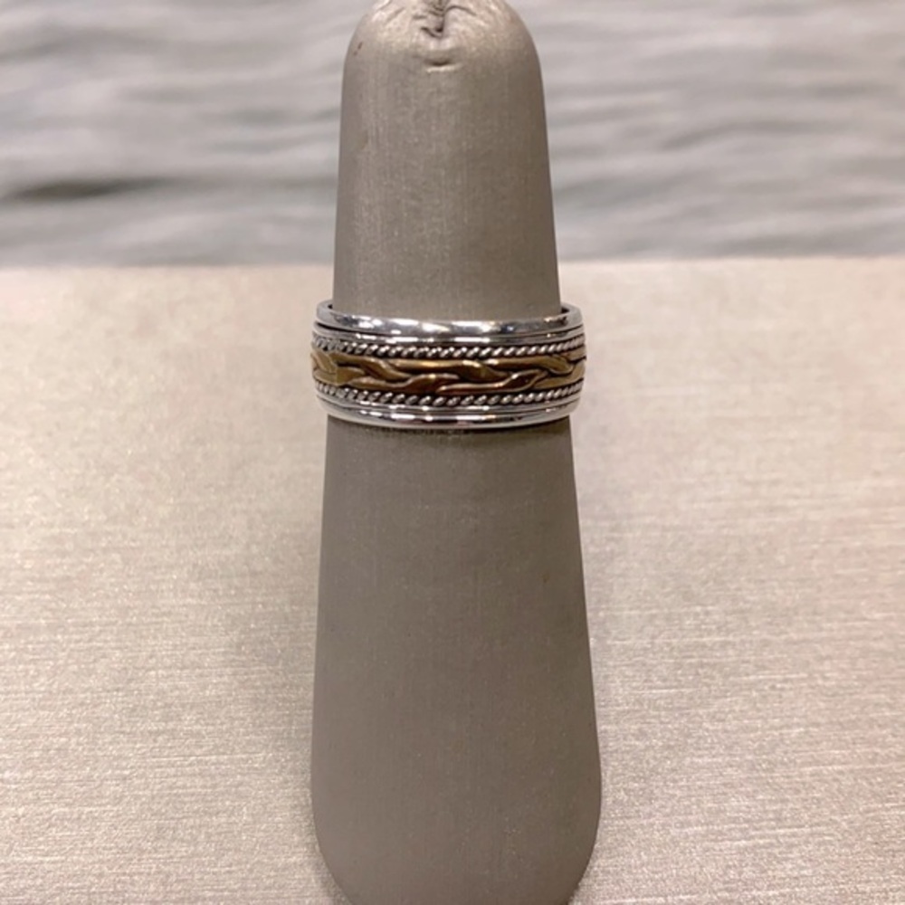 Sterling Silver and Copper Spinner Ring